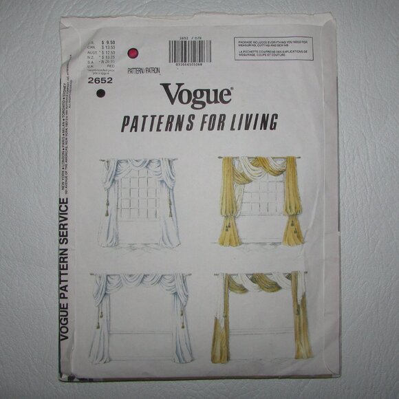 Susanna Stratton-Norris Window Treatments Vogue Sewing Pattern - 2652 - NEW - Picture 2 of 3